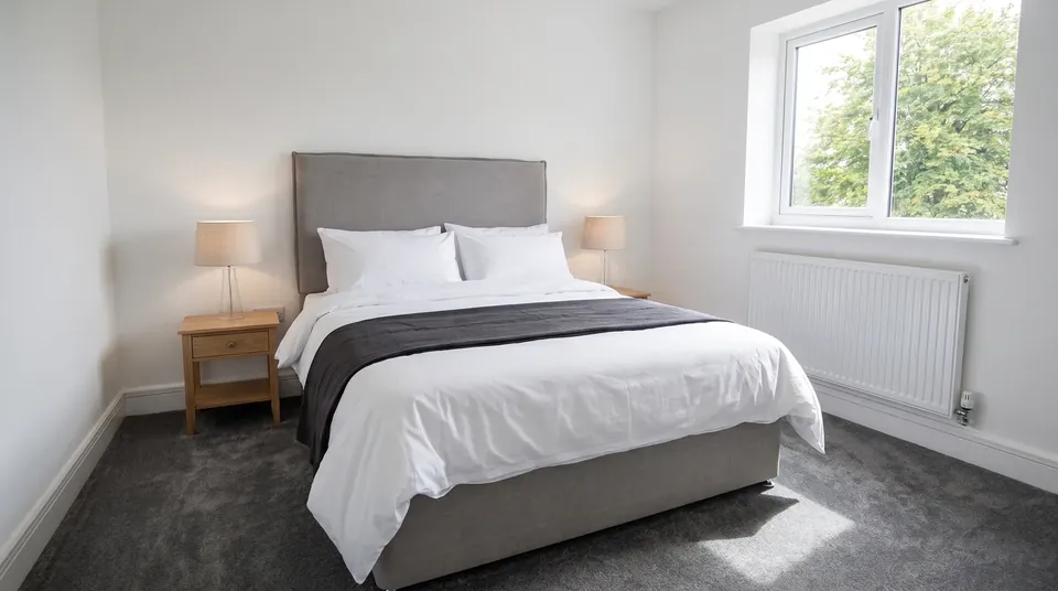 Third bedroom with a king-size bed (illustrative furnishing)